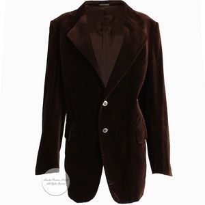 Yves Saint Laurent Jacket Le Smoking Blazer Brown Velvet Vintage 70s Mens Unisex